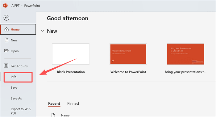 file info powerpoint