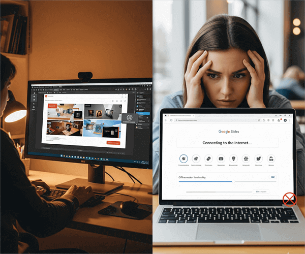 offline use and reliability powerpoint google slides