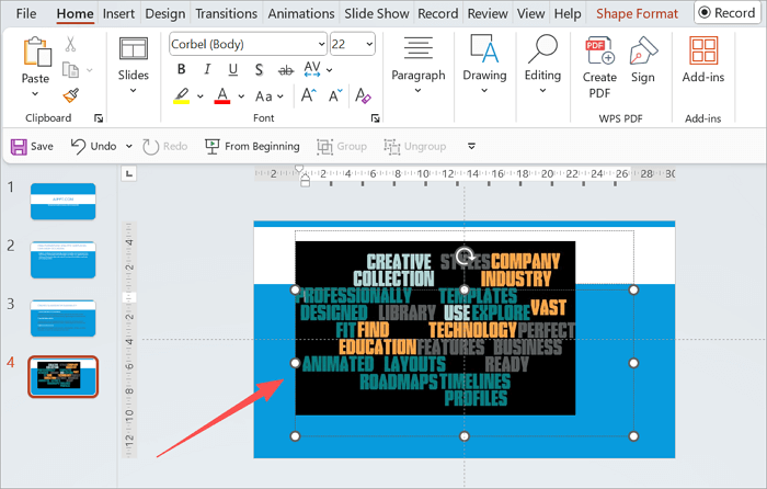 add wordcloud into slides