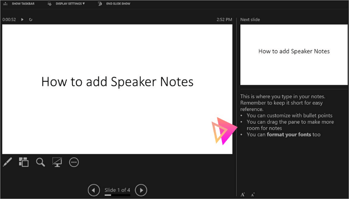 edit notes in presenter view