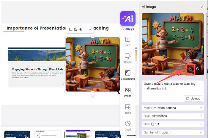 insert drawings into slides