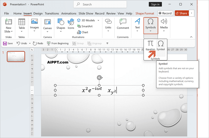 insert symbol into ppt