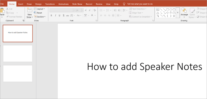 launch ppt to add notes