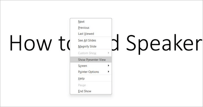show note in presenter view