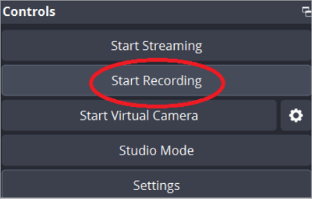 start recording in obs