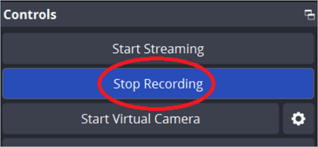 stop recording in obs