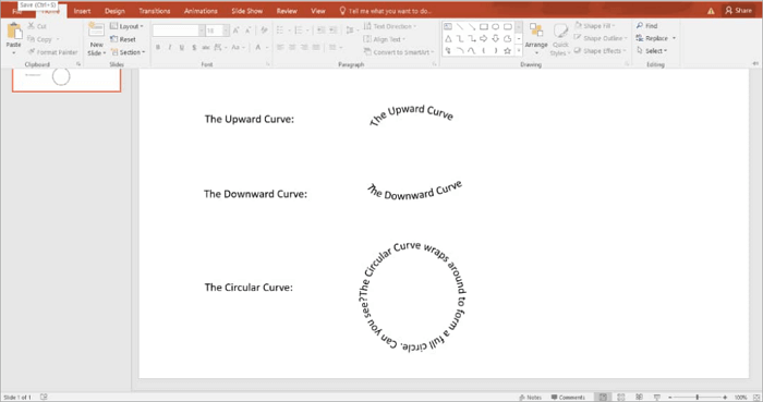 types of curving text