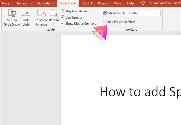 use presenter view to show notes