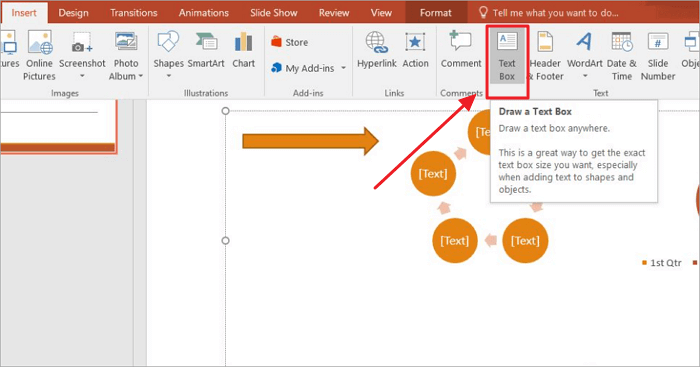 use text to explain infographic in ppt