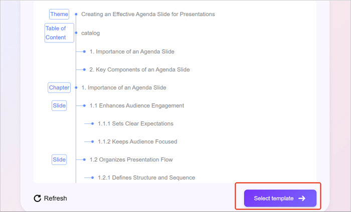 click select template