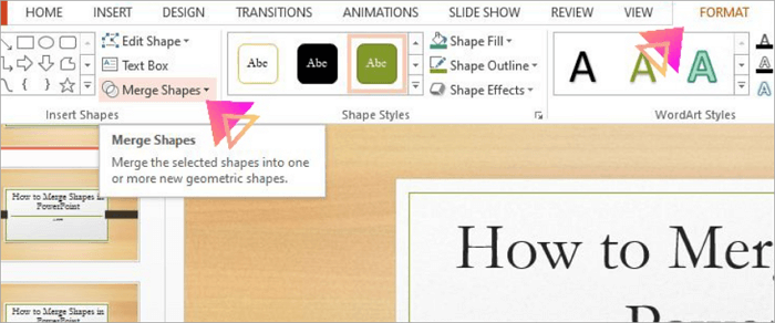 powerpoint join shapes