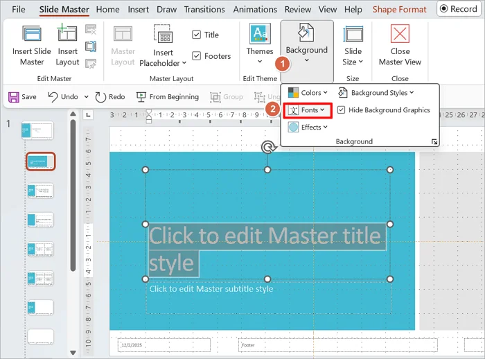 adjust theme fonts