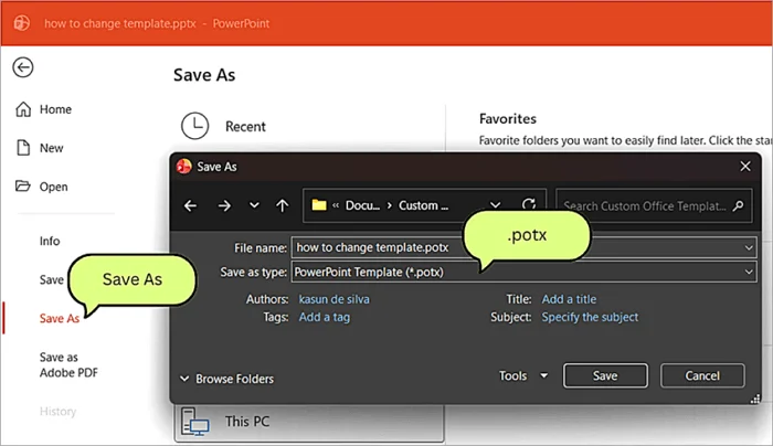 save edited templates