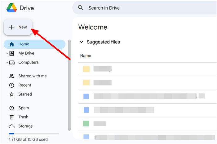 2 add new in google drive