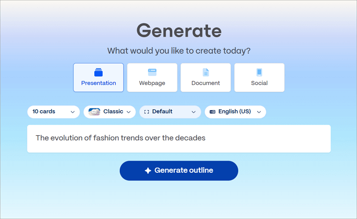 2 generate outline in gamma