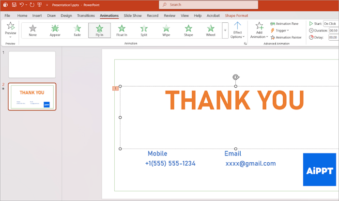 2 go to animation tab