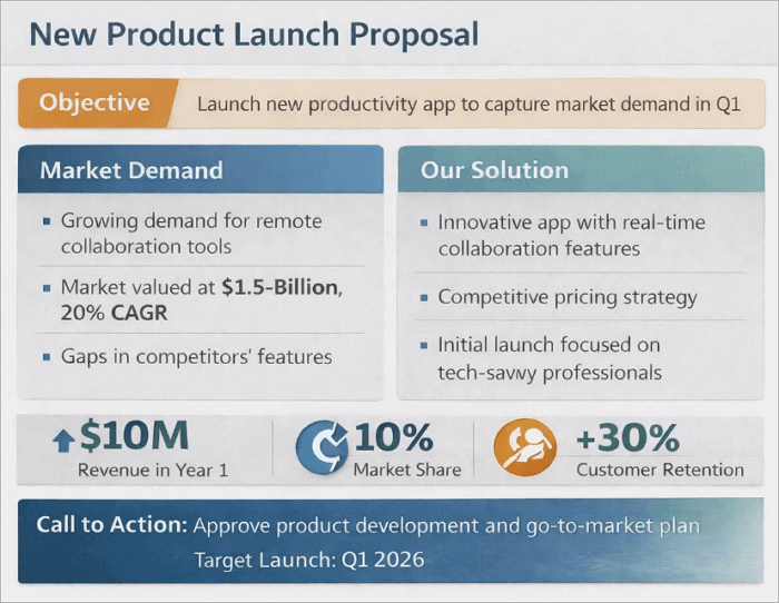 2 new product launch proposal
