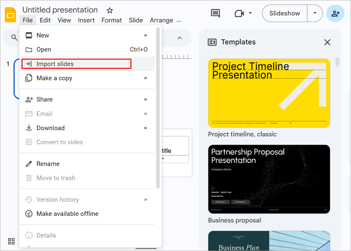 3 import slides into google slides