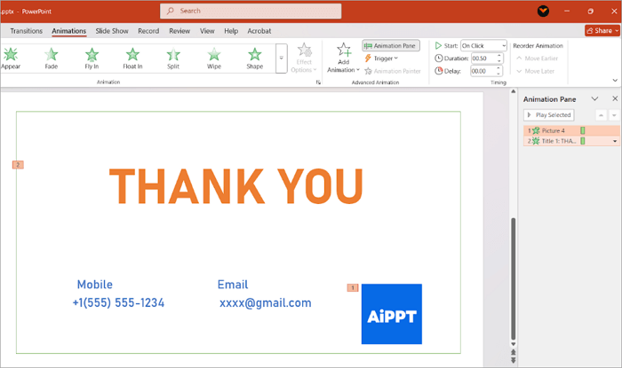 3 select all animations delete