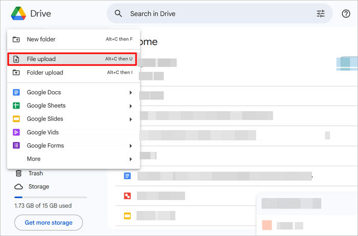 3 upload file in google drive