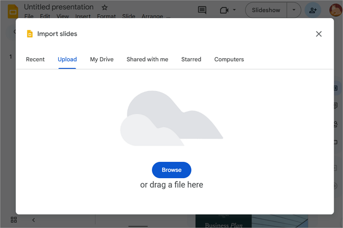 4 upload pptx to google slides