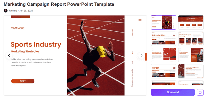 5 campaign report powerpoint template