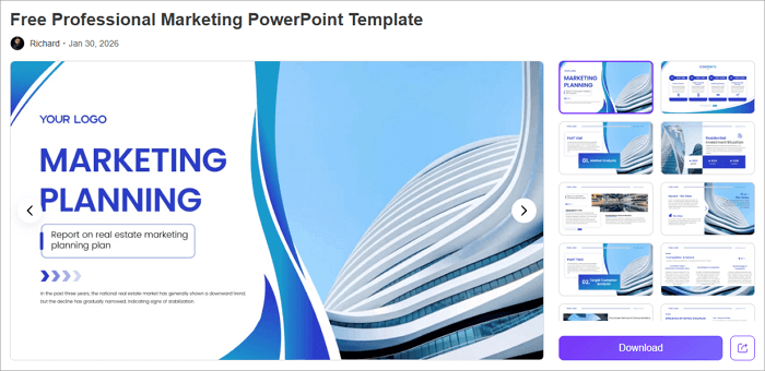 6 marketing powerpoint template
