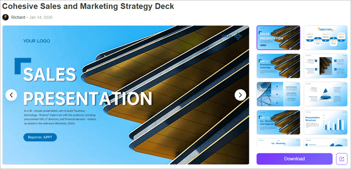 cohesive sales and marketing strategy deck