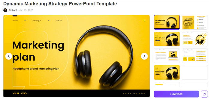 dynamic marketing strategy powerpoint template