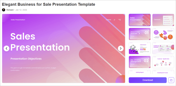 elegant business for sale presentation template
