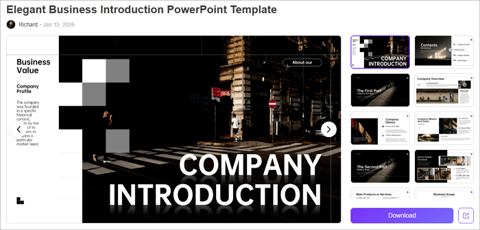 elegant business introduction powerpoint template