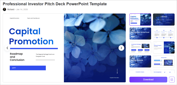 professional investor pitch deck powerpoint template