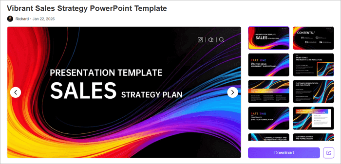 vibrant sales strategy powerpoint template