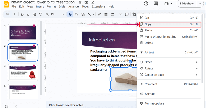 1 copy images in google slides