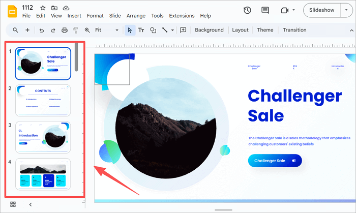 1 proceed to slide panel