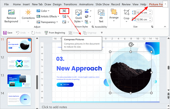 2 click compress picture