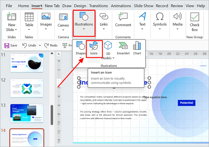 2 insert icon into slides