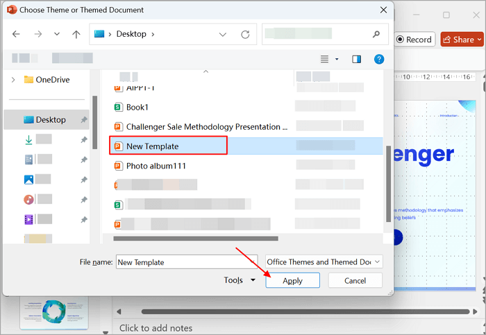3 apply new template