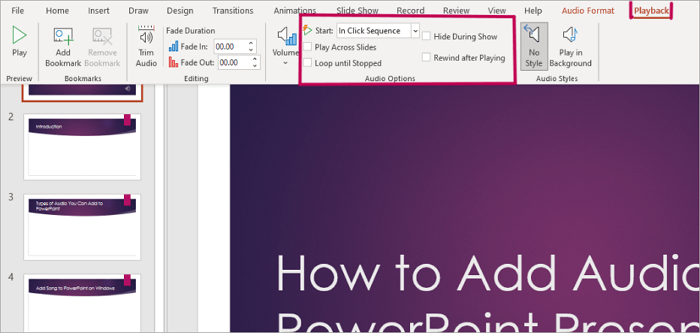 4 customize audio playback