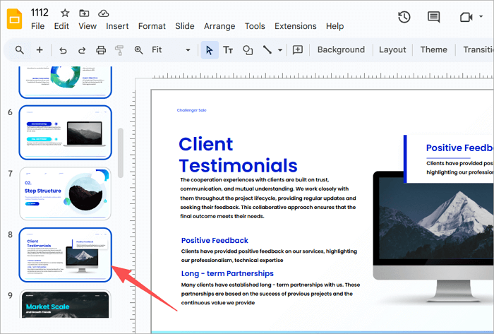 4 select non adjacent slides