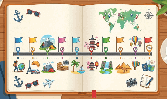 5 travel experience timeline