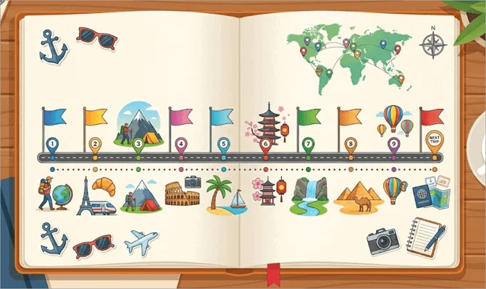 5 travel experience timeline