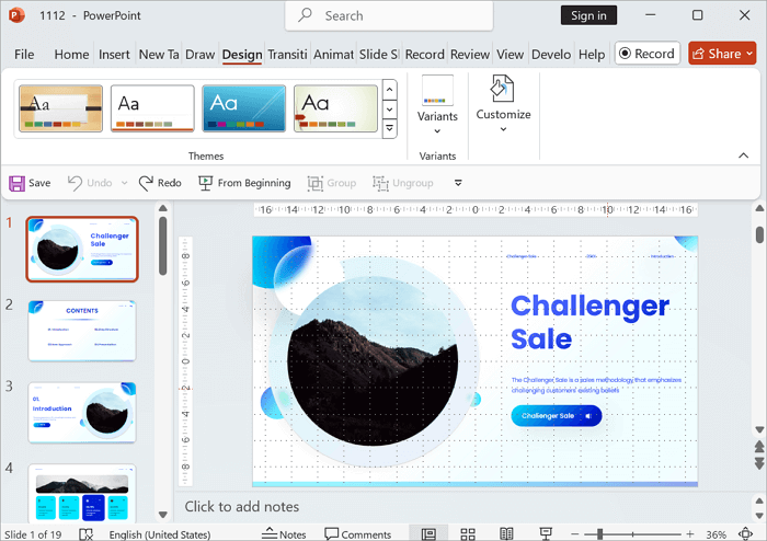 open an existing ppt slides