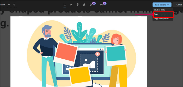 save image after cropping