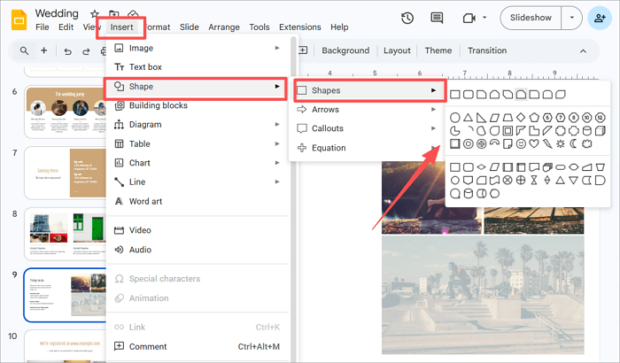 1 insert shape in slides