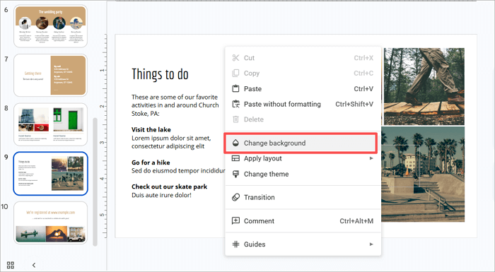 1 select change background