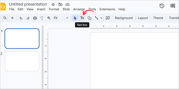1 text box from toolbar