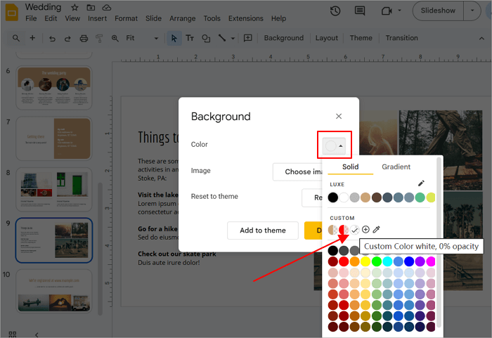 2 adjust background transparency