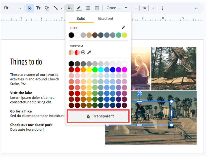 2 make shape transparent