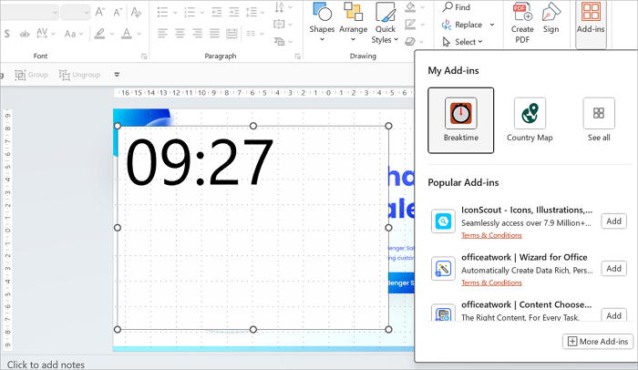 3 insert timer on slide